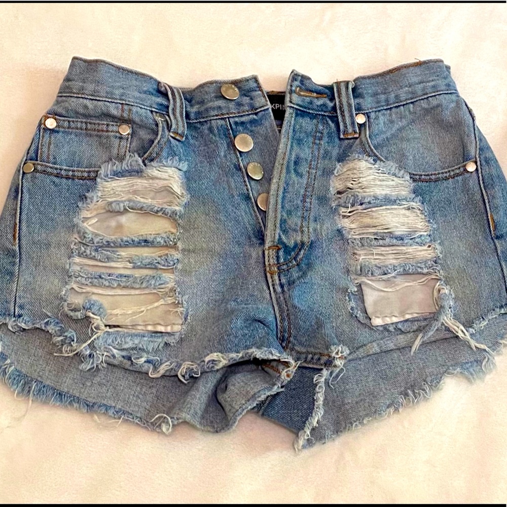 MINKPINK Ripped Jean Shorts